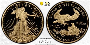 2021-W $5 Gold Eagle - Type 1 Designer Edition - First Strike PR70DCAM