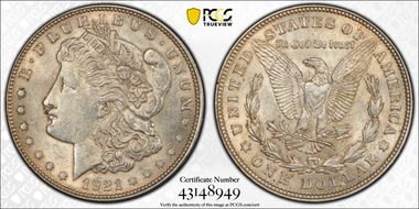 1921 $1 Morgan AU55