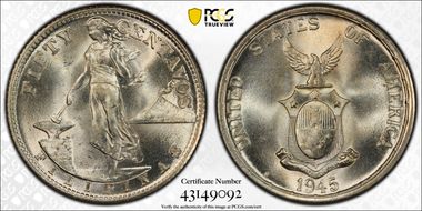 1945-S 50C MS65