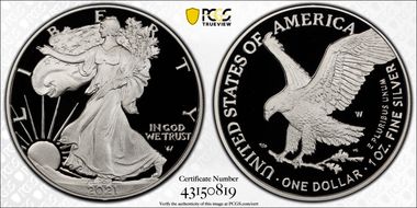2021-W  $1 Silver Eagle - Type 2 First Strike PR70DCAM