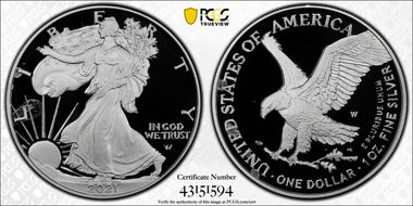 2021-W  $1 Silver Eagle - Type 2 First Strike PR67DCAM