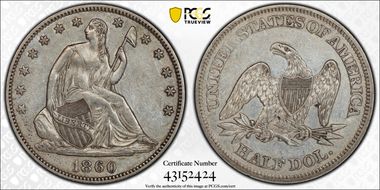 1860 50C WB-1, Type 2 Reverse AU50