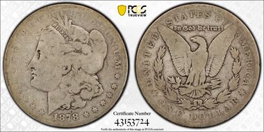 1878 7TF $1 VAM 223, Washed Out L AG3