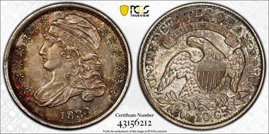 1833 10C JR-5, Last 3 High MS62
