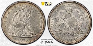 1876 50C WB-101, Type I Reverse AU53