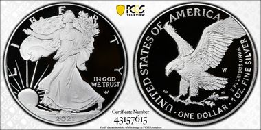 2021-W  $1 Silver Eagle - Type 2 First Strike PR70DCAM