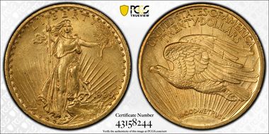 1909 $20 MS62