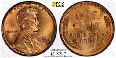 1958 1C MS66RD