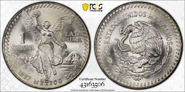 1987-Mo Onza Libertad Ag - DDO MS67