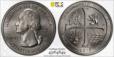 2019-W 25C San Antonio Missions NP MS68