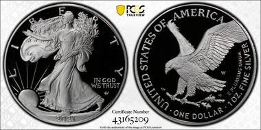 2021-W  $1 Silver Eagle - Type 2 PR69DCAM