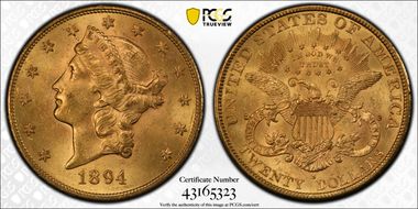 1894-S $20 MS62