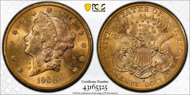 1900-S $20 MS61