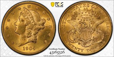 1904 $20 MS62