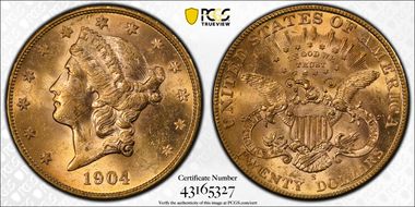 1904-S $20 MS61