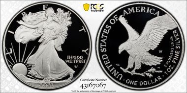 2021-W  $1 Silver Eagle - Type 2 First Strike PR70DCAM