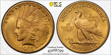 1913 $10 MS65