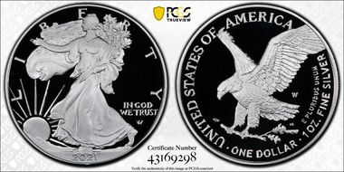2021-W  $1 Silver Eagle - Type 2 PR70DCAM