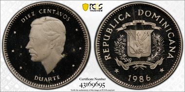 1986 10C KM-60 Cu-Ni PR66DCAM