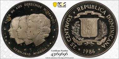 1986 25C KM-61.2 Cu-Ni PR64DCAM