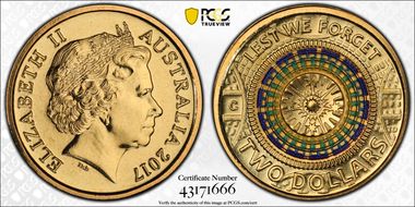 2017-C $2 Lest We Forget Colorized MS69