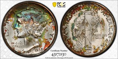 1939-D 10C MS67+ FB