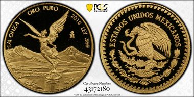 2010-Mo 1/4 oz Libertad Au PR70DCAM