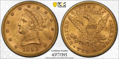 1893 $10 MS63