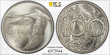 1967 $1 X-M2 Reeded Edge MS68
