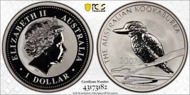2007 $1 Kookaburra Ag MS70