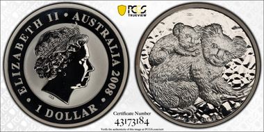 2008-P $1 Koala Ag Koala and Cub SP69