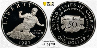 1997-S $1 Jackie Robinson PR69DCAM