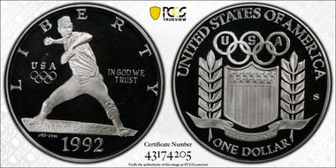 1992-S $1 Olympic PR68DCAM
