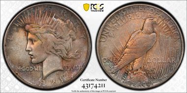 1921 $1 High Relief, Peace N1
