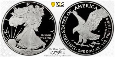 2021-W  $1 Silver Eagle - Type 2 First Strike PR70DCAM