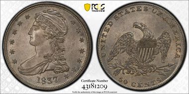1837 50C GR-8 MS63