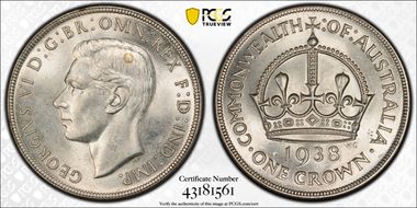 1938 Crown KM-34  Ag MS63