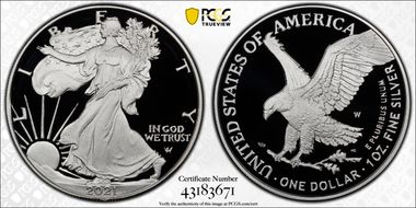 2021-W  $1 Silver Eagle - Type 2 First Strike PR70DCAM