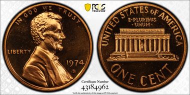 1974-S 1C PR68CAM