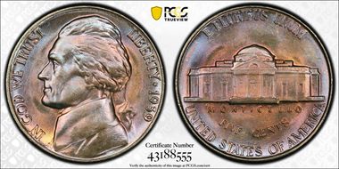 1939 5C Reverse of 1940 MS68FS