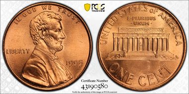 1995 1C Doubled Die Obverse MS67RD