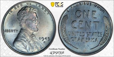 1943-D 1C MS66