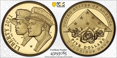 2021-W $5 Nat'l Law Enforcement Mem. First Strike PR70DCAM