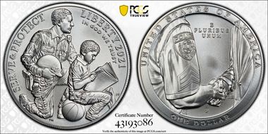 2021-P $1 Nat'l Law Enforcement Mem. First Strike MS69