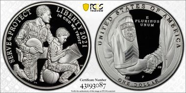 2021-P $1 Nat'l Law Enforcement Mem. First Strike PR69DCAM