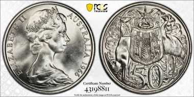 1966 50C KM-67  Ag MS65