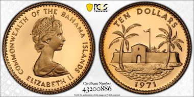 1971 $10 KM-25 w/o Fineness Stamp PR69DCAM
