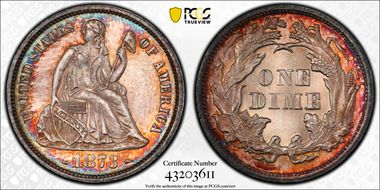 1873 10C Arrows MS66