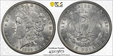1885 $1 AU58