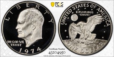 1974-S $1 Silver PR70DCAM